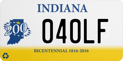 IN license plate 040LF