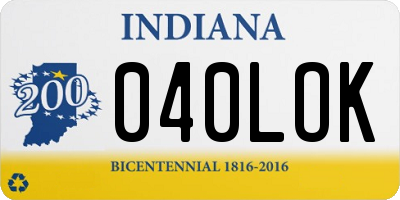 IN license plate 040LOK