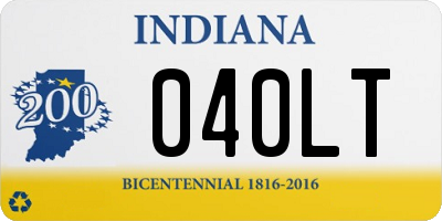 IN license plate 040LT