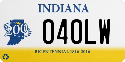 IN license plate 040LW