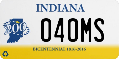 IN license plate 040MS