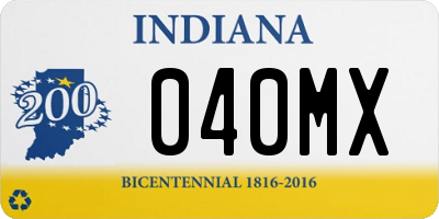 IN license plate 040MX