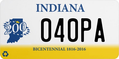 IN license plate 040PA