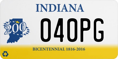 IN license plate 040PG