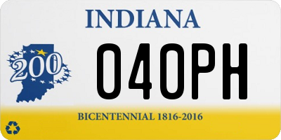 IN license plate 040PH