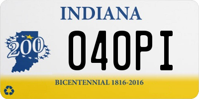 IN license plate 040PI