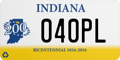 IN license plate 040PL