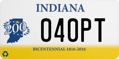 IN license plate 040PT