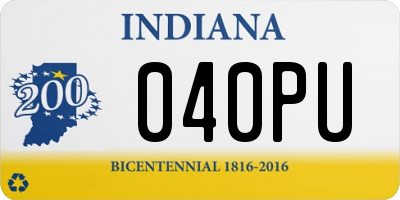 IN license plate 040PU