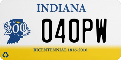 IN license plate 040PW