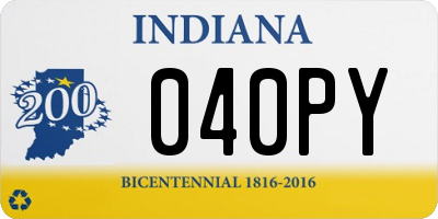 IN license plate 040PY