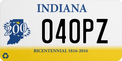 IN license plate 040PZ