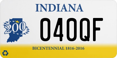 IN license plate 040QF