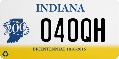 IN license plate 040QH