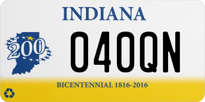 IN license plate 040QN