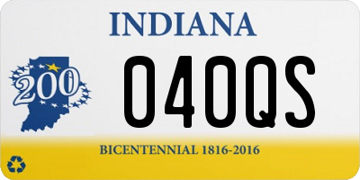 IN license plate 040QS