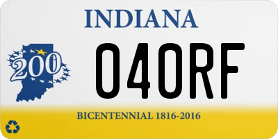 IN license plate 040RF