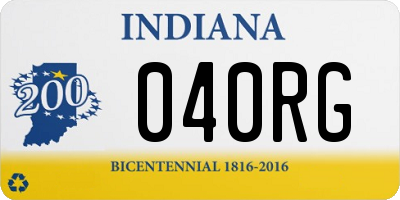 IN license plate 040RG