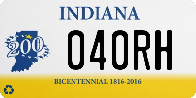 IN license plate 040RH