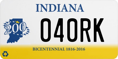 IN license plate 040RK