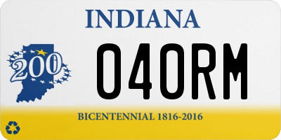 IN license plate 040RM