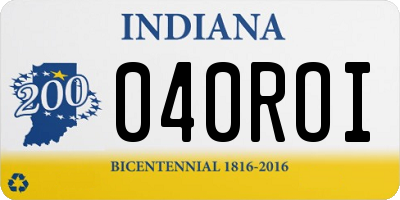 IN license plate 040ROI