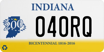 IN license plate 040RQ