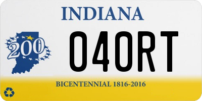 IN license plate 040RT