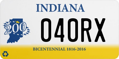 IN license plate 040RX