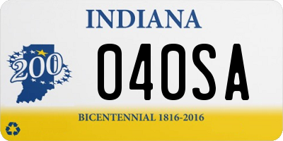 IN license plate 040SA