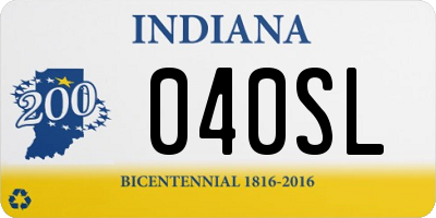 IN license plate 040SL