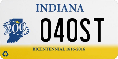 IN license plate 040ST