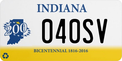 IN license plate 040SV