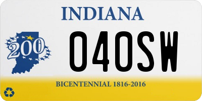 IN license plate 040SW