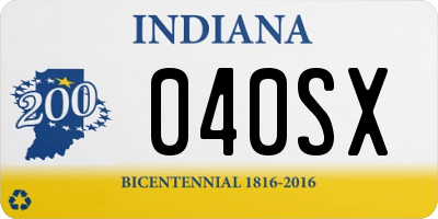 IN license plate 040SX