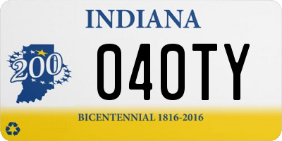 IN license plate 040TY