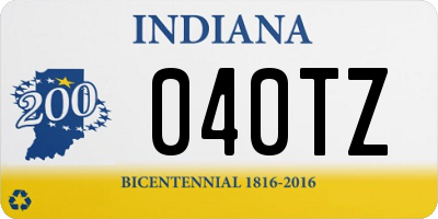 IN license plate 040TZ