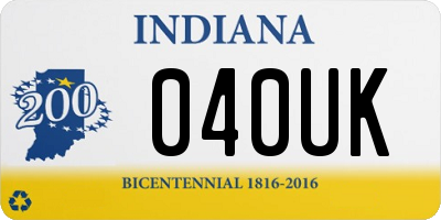 IN license plate 040UK