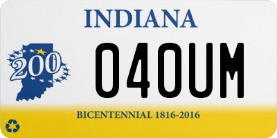 IN license plate 040UM