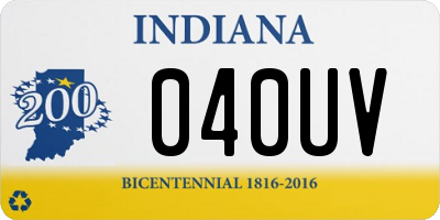 IN license plate 040UV