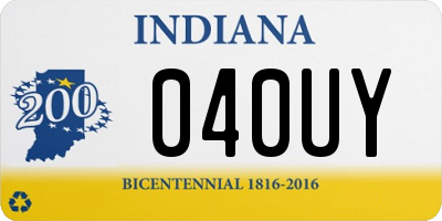 IN license plate 040UY