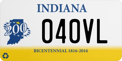 IN license plate 040VL