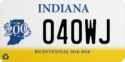 IN license plate 040WJ