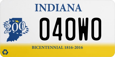 IN license plate 040WO