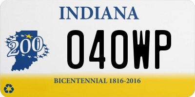 IN license plate 040WP