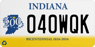 IN license plate 040WQK