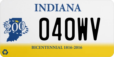 IN license plate 040WV