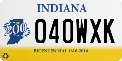 IN license plate 040WXK