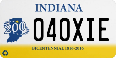 IN license plate 040XIE