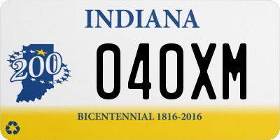 IN license plate 040XM